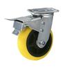 Rueda giratoria de alta resistencia amarilla TPR de 4 pulgadas 5 pulgadas 6 pulgadas 8 pulgadas soporte galvanizado rueda para equipo de máquina carro rueda universal