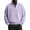 Chaqueta Americana de Nuevo Estilo Transfronteriza de Peso Pesado Color Sólido Cuello Alto Manga Larga para Hombre Moda Simple Sudadera Deportiva Casual para Hombre