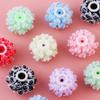 Simulación 3D rosa flor multicapa cuentas bola de diamante se puede usar cuentas de agujero recto DIY cadena de teléfono móvil llavero cadena de bolsa accesorios