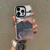 Funda Protectora para Teléfono Móvil Estilo Ins Transfronterizo Paisaje de Montaña al Atardecer Pintura al Óleo Transparente Suave iPhone18Promax Anticaída