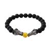 Comércio exterior fornecimento joias moda simples 8mm pedra vulcânica pedra de pinho branco cristal amarelo pulseira pulseira torneira atacado