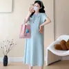 Vestido de Punto Casual Cómodo de Verano 2026 con Cuello Polo Holgado y Lunares para Mujeres Embarazadas