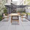 Combinação de Mesa e Cadeiras para Exterior Pátio Jardim Móveis Simples Casuais Sala de Sol Sala de Jantar Externa Cadeira Mesa de Jantar em Madeira Maciça