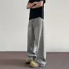 Jeans Cinza Claro Retrô Americano para Homens e Mulheres, Calças Básicas Largas Retas com Caimento Tendência de Perna Larga Comprimento Total