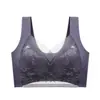 Roupa Íntima Feminina Sem Costura de Seda Gelada, Estilo Fino de Verão, Minimizador de Busto Grande, Sutiã Sem Fio com Renda Integrada Anti-Queda, Tamanho Plus Size