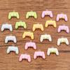 Colgante de resina para manualidades, 6 colores, 19 x 23 mm, pequeños accesorios para juegos de juguetes, accesorios de joyería
