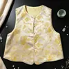 Garantia de Qualidade Redução de Idade Mulheres de Meia-Idade Seda Novo Estilo Étnico Retro Chinês Primavera Outono Conjunto de Camisa Colete Calça de Pernas Largas