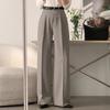 Pantalones Casuales Rectos de Pierna con Bolsillos Dobles, Caída, Cintura Alta Adelgazante, Versátiles, de Primavera y Otoño, Estilo Coreano Chic, Sencillos, de Nicho, para Viajar