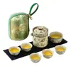 Juego de Té de Viaje Ruyao Die Lian, un Juego Completo con Empaque Bordado, Exquisito Juego de Té, Juego de Té Kung Fu Portátil para Regalo