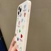 Capa de Celular de Silicone Colorida com Coração e Borda Reta para Apple 16Promax Anti-Queda Iphone17 Personalizada Criativa 15 Capa Macia