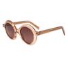 Gafas de sol con montura redonda retro de moda moderna para mujer, transfronterizas, europeas y americanas, que combinan con todo, para sesiones de fotos callejeras de moda en Internet.