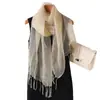 Bufanda de Seda de Lujo 100% Seda de Morera Elegante Chal para Dama Bufanda Delgada para Mujeres con Borde Bordado Regalo Versátil