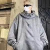 Moletom de Camurça High Street Masculino Pesado Hiphop Americano com Capuz Outono e Inverno Marca Tendência Jaqueta Solta para Casal