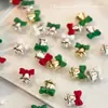 Nueva Campana de Navidad con Lazo Oro Plata Mini Campana de Aleación Decoración Navideña para Uñas DIY Venta al por Mayor