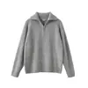 Suéter Grueso de Alto Nivel con Media Cremallera y Cuello Alto para Hombre, Estilo Perezoso Retro de Otoño e Invierno, Suéter de Punto Holgado