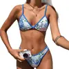 2026 Novo Maiô Estampado Europeu e Americano de Alça Duas Peças Amazon Sexy Biquíni Praia Spa Roupa de Banho