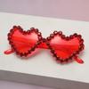 2025 Nuevas Gafas de Corazón de Mosaico Color Diamante Gafas de Sol para Mujer Gafas de Sol para Fiesta de Bola de Amor Venta al por Mayor