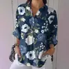 Camisa Feminina Transfronteiriça de Manga Três Quartos Ombro a Ombro Verão Tendência Europeia e Americana Estampa Floral Impressão 3D