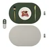 Jogos Americanos Retrô Nórdico Textura de Couro Quadrado Couro Dupla Face Mat de Jantar Ocidental Isolamento Térmico Impermeável à Prova de Óleo Mat de Mesa Venda por Atacado