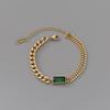 Pulseira Yunyao Elegante de Aço Titânio Esmeralda para Mulheres, Joia de Nicho de Luxo Leve, Sensação Exquisita e de Alto Padrão, Acessório de Amizade, Novo 2022