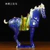 Adornos de Caballo de Cerámica Caballo de Tres Flores Mascota Apertura Inauguración Sala de Estar Oficina Accesorios para el Hogar Muebles