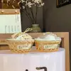 Copos de Nieve Taro Helado Batido Cesta de Bambú Taza de Té con Leche Helado Hielo Tofu de Hielo Taza de Gelatina de Hielo Atracción Turística Juego de Tazones de Cesta de Bambú