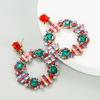 Aretes Redondos Nuevos Creativos Transfronterizos para Mujer Aleación con Pedrería de Color Retro Europeo y Americano Estilo Chino Aretes Nicho