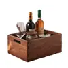 Caja de almacenamiento de madera de nogal negro para pasillo, oficina, escritorio, caja de almacenamiento de gran capacidad, caja de almacenamiento de madera para cosméticos y artículos varios