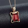 Colgante de Turmalina Roja Sangre de Paloma Natural de 5 quilates Jin Jiahua Chapado en Oro Rosa de 18 quilates Color Diamante Tesoro Colgante de Rubí