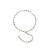 Moda Europea y Americana Collar de Cadena en Forma de Y con Borlas Collar de Cristal Corazón Diamante Cuentas Estilo Festivo Verano Joyería Dulce
