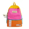 Mochila transfronteriza de nuevo diseño color block, ligera y casual para estudiantes de secundaria y preparatoria, diseño inspirado en la dopamina, con asa desmontable para viajar