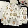Conjunto de ropa de casa para niños, pijamas para niños y niñas, ropa de algodón con patrón de nubes para bebé con aire acondicionado, pijamas finos de verano