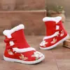 Zapatos de Tela de Invierno del Viejo Pekín para Niñas, Zapatos Bordados, Botas de Invierno Estilo Chino, Zapatos de Algodón para Niños con Forro de Felpa, Zapatos Tradicionales de Año Nuevo