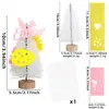 Mini Árbol de Pascua Adornos Primavera Niños Bricolaje Huevo de Pascua Árbol Kit de Materiales Decoración del Hogar Primavera Árbol Artificial