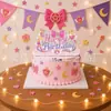 Toppers de bolo temáticos de garota mágica, bandeirolas de feliz aniversário para namorados, faixas de letras e decorações, venda quente transfronteiriça, atacado
