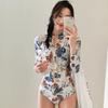 Maiô Inteiro 2025 Maiô Feminino Modelador Roupa de Proteção Solar Maiô de Manga Comprida Feminino Transfronteiriço Amazon Aliexpress Lazada