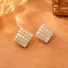 Pendientes Geométricos Rombo Cuadrado de Zirconia Cúbica Completa, Lujo Ligero y Sensación de Alta Gama, Pendientes de Zirconia Súper Brillantes, Pendientes Exquisitos y de Moda para Mujer