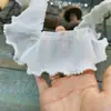 Decoração de Renda Plissada Elástica Preto e Branco de 6cm de Largura com Pérolas e Folha de Lótus para Saia Lolita Princesa