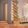 Estantería Sencilla de Pie Estante de Almacenamiento Sala de Estar Forma de Árbol Librería Pequeña Hogar Montado en Pared Gabinete de Almacenamiento Multicapa para Espacios Estrechos