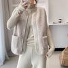 Chaleco de Lana de Cordero para Mujer, Otoño e Invierno Estilo Nuevo Simple y Cálido, Prenda Exterior Versátil, Chaleco de Cremallera de Una Pieza