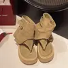 Sandalias de Verano para Mujer 2026 Estilo de Alta Gama Sandalias de Dedo Goma, Botines Arrugados de Punta Abierta, Botines Cortos Estilo Vaquero Occidental de Suela Gruesa para Aumentar la Altura