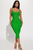 Vestido de fiesta de cóctel con escote bajo, sexy, de color verde intenso y estación independiente de comercio exterior, vestido de fiesta de moda con vendaje