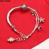 Tailândia Chiang Mai Pulseira de Prata Artesanal Vintage Prata Esterlina Antiga Elefantinho Tubo Curvo Tubo Redondo Pulseira Artesanal Joia