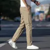 Calça Casual Masculina de Alta Qualidade Marca Moderna Corte Reto Solto 2026 Novo Verão Fina Elástica Algodão Puro Calça Esportiva