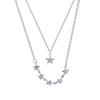 Collar de estrella de diamante flash para mujer estilo ins nicho diseño apilado de doble capa lujo ligero alta gama temperamento super hada cadena clavicular