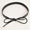 Cinturón de PU para mujer con decoración fina, cinturón de vestir, lazo negro para mujer con cubierta para la cintura de la falda.