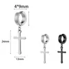 Pendientes Nuevos de Moda para Comercio Exterior Personalidad de Moda Clips para Orejas de Acero Inoxidable en Forma de Cruz para Hombres y Mujeres Sin Lóbulos Perforados