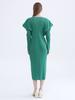 Vestido Casual de Primavera 2026 para Mujer, Estilo Commuter, Plisado, Cuello Redondo, Manga Larga, Corte Delgado, Versátil, Color Sólido, Moderno
