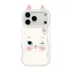 Capa de Celular Orelha de Gato Marie para Apple 17 Pro Max, Desenho Animado Fofo para iPhone 15, Suporte Duplo para 14, para Mulheres para 16
