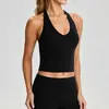 Top de yoga com bojo, gola halter, maciez de nuvem, amigo da pele, top esportivo para Pilates, adequado para corrida e academia, lindo design nas costas 62111